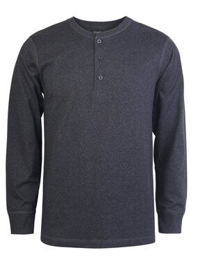 $10 SALE Men's Knocker Cotton Blend Henley Shirt - Charcoal Gray